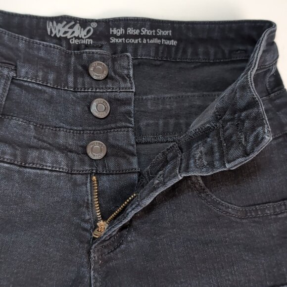 3/$20 Mossimo High Rise Short Shorts Faded Denim Cuffed Button Fly Jean - Picture 5 of 9